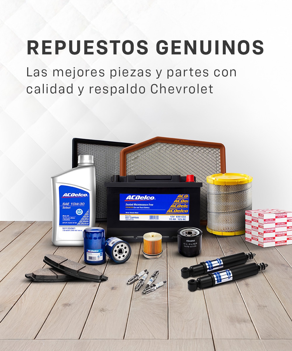 Repuestos genuinos Chevrolet ACDelco: baterías, filtros, aceites y más