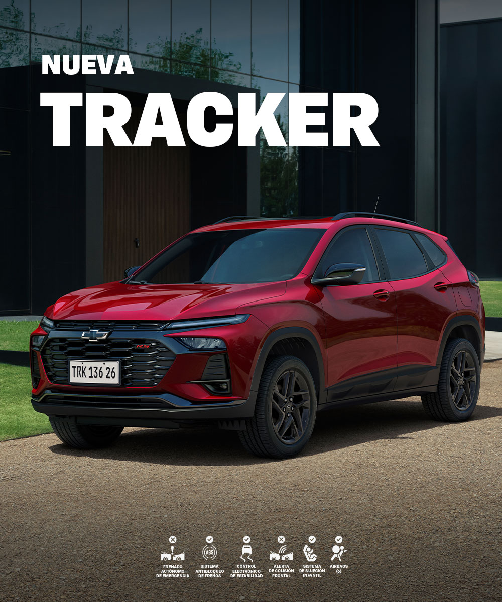 Chevrolet Tracker color rojo vista frontal