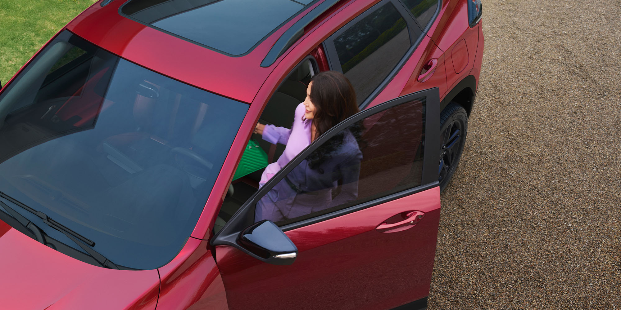 Vista superior techo solar panorámico