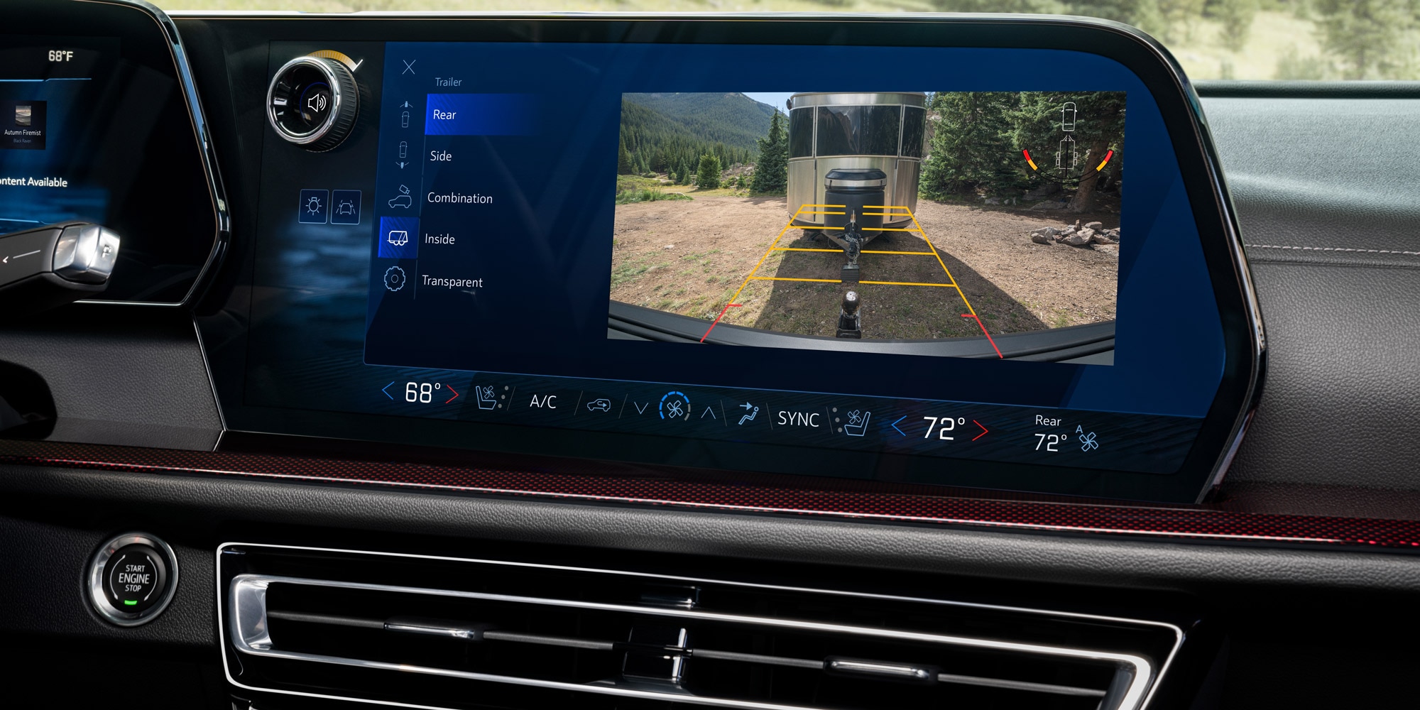 Pantalla digital Chevrolet Traverse Z71, mostrando vista cámara trasera