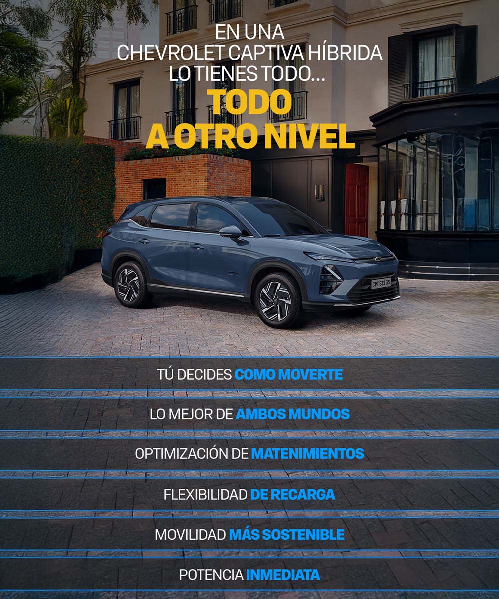 Chevrolet Captiva Híbrida estacionada frente a edificio